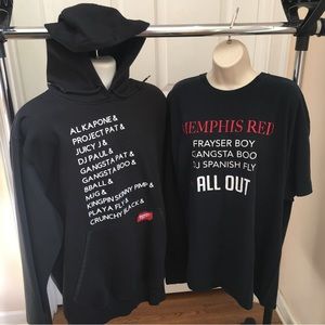 Early Memphis  Hip Hop Scene Retro Mens Hoodie Sweatshirt Sz L & Hip Hop T Shirt